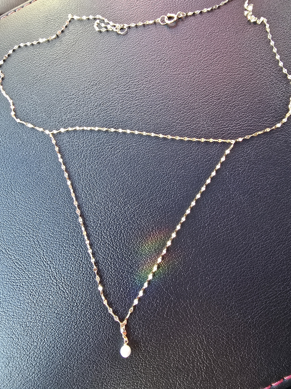 14k Delicate Gold Bead Layered Necklace with Pearl Accent